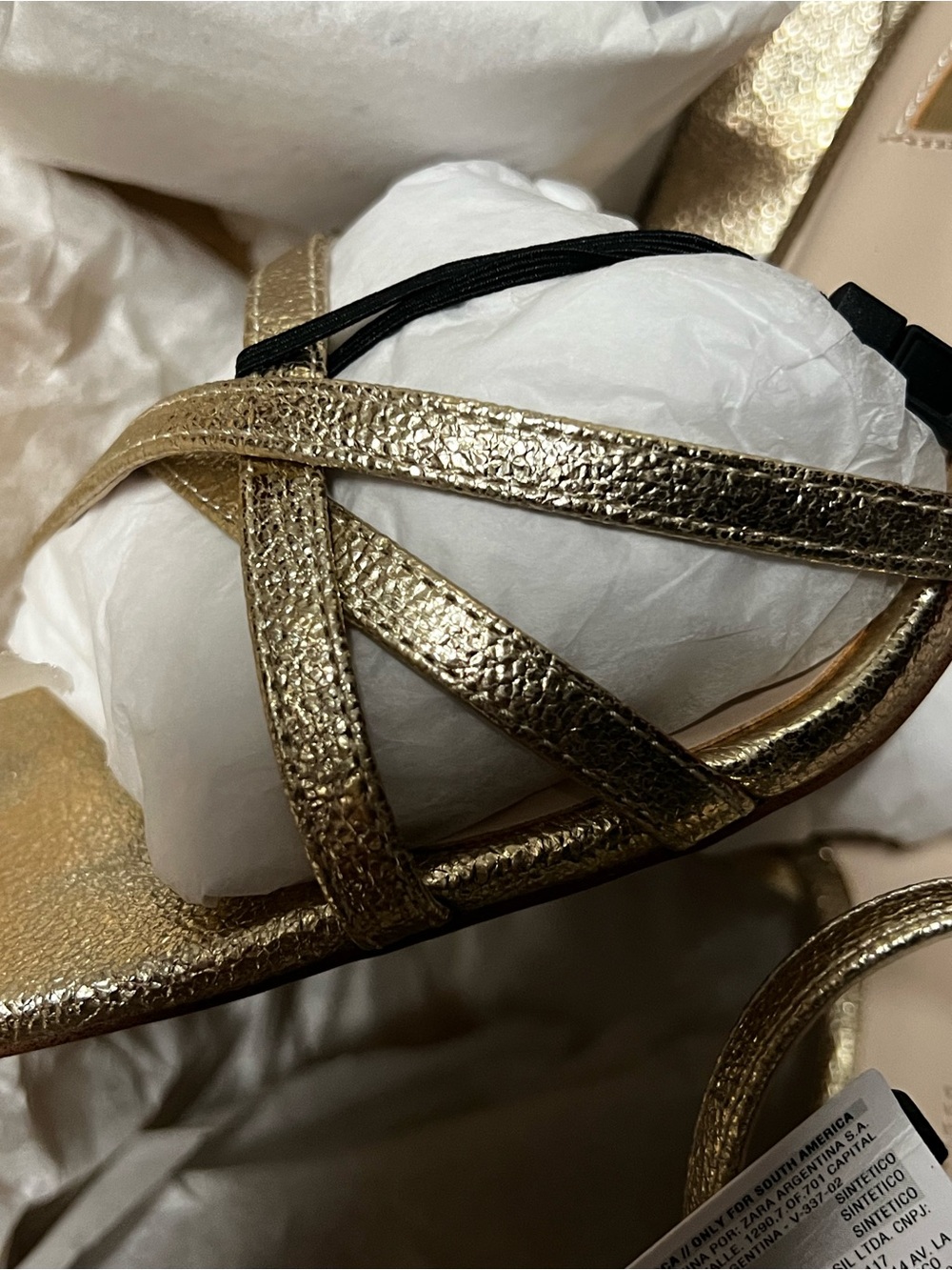 Zara Gold Metallic Crystal Orb Heel Sandals NWT SZ 41/10 vintage inspired! - Picture 8 of 8